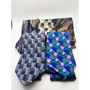 Jerry Garcia Men's Silk Men's Ties Neckties Abstract Mod Art 3 5/8 X 45 Set Of 5